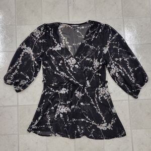 SALE 3 for $9 Express Size Xsmall Sheer Black Top with Tie in back